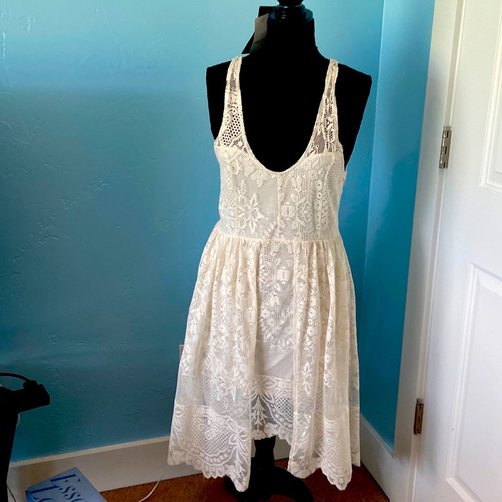 Free People Lace Sundress High Low Size 10 Excellent Condition